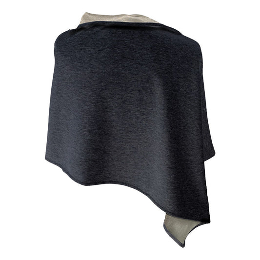 TRU47 Poncho Cotton Double Knit Black-Short