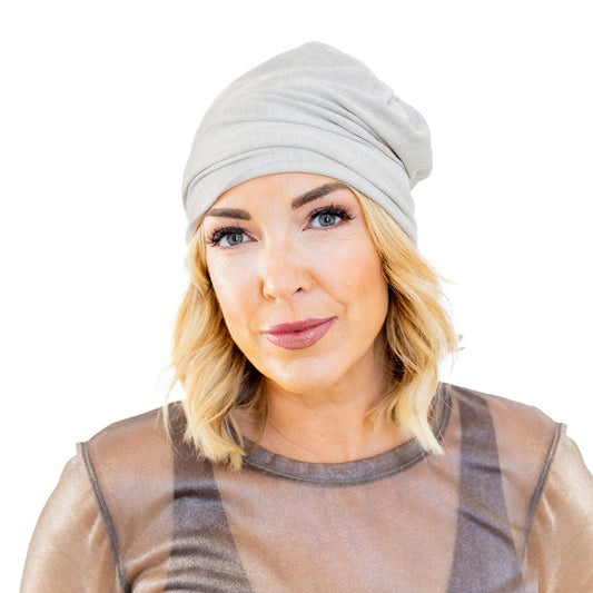 TRU47 Natural Silver Jersey Modal Beanie