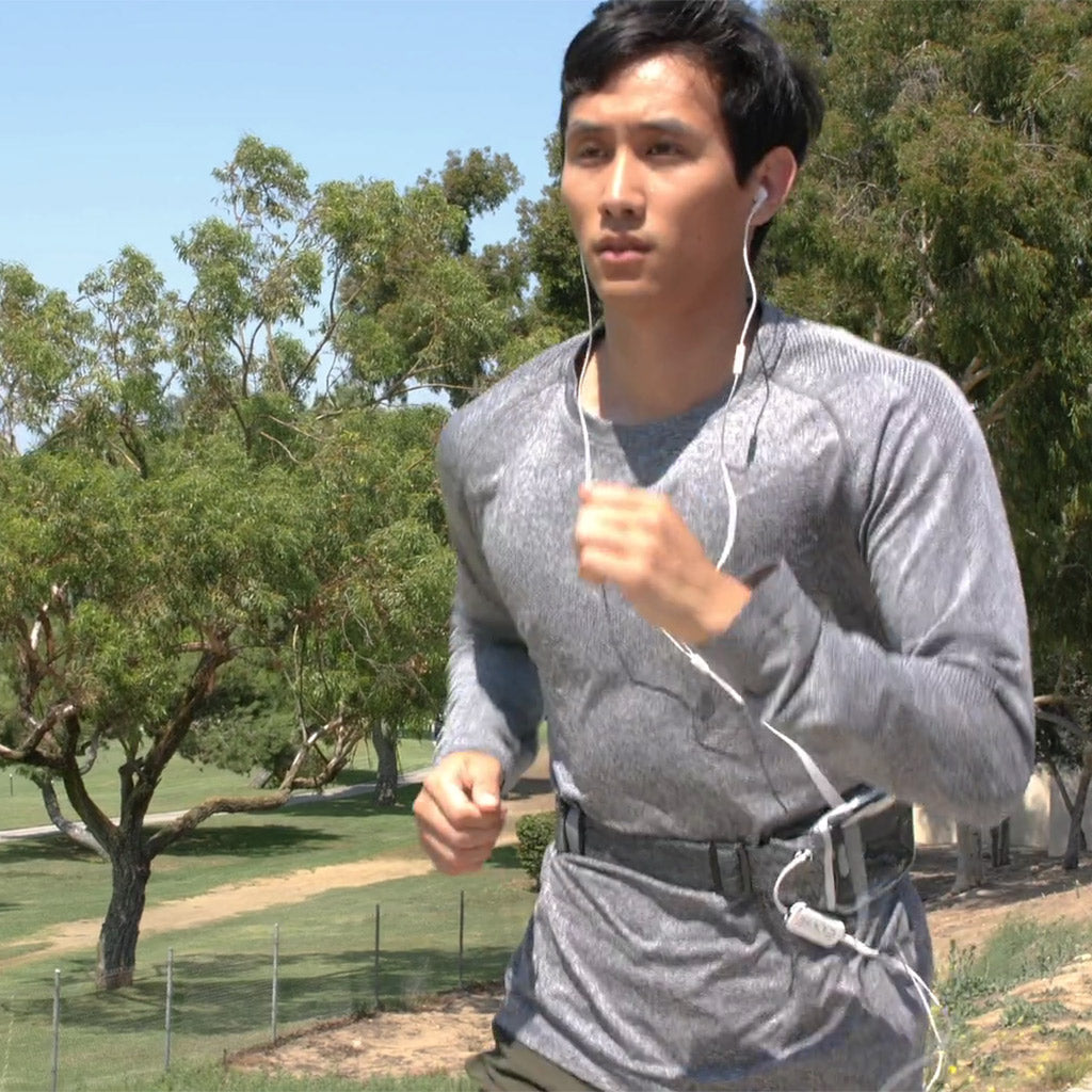 Man running with EMF-Free Headphones & Headsets