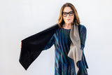 TRU47 Reversible Silver Cotton Double Knit Scarf