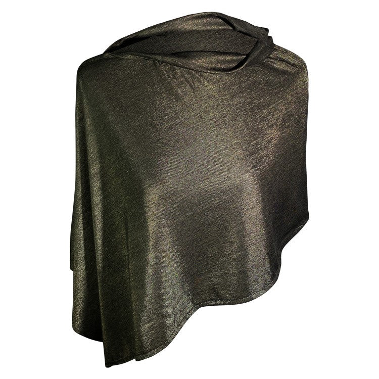 TRU47 Black Silver Jersey Modal Short Poncho