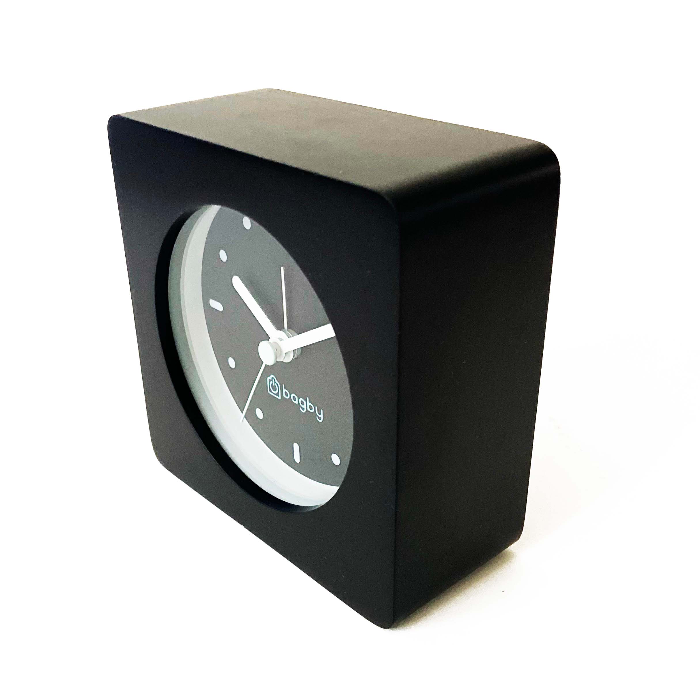 Bagby EMF-Free Minimalist Silent Analog Alarm Clock Black