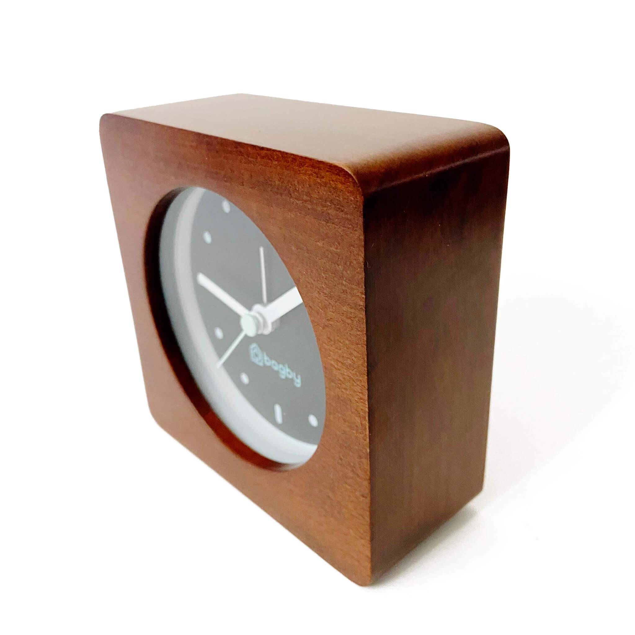 Bagby EMF-Free Minimalist Silent Analog Alarm Clock Chestnut