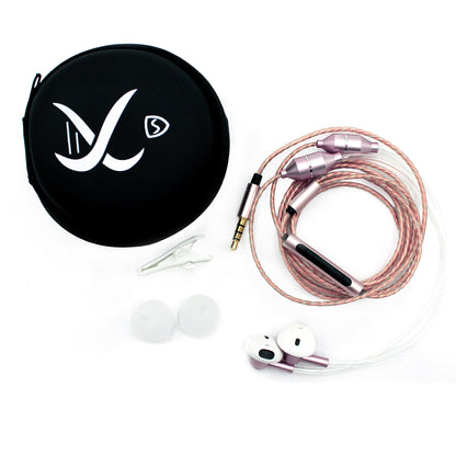 AvalonX Air Tubes EMF-Free Headphones with carrying case, cable, earbuds, and accessories displayed flat.