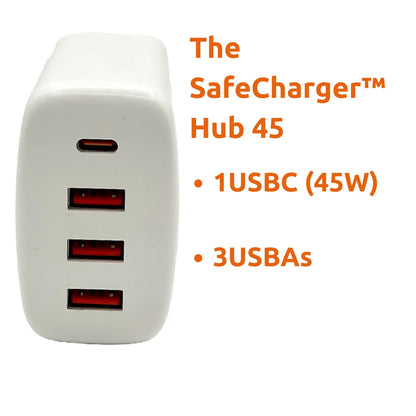 The SafeCharger™ by The Shielding Shop - Actual 3-Prong Grounded Charger for Phones and Other Devices