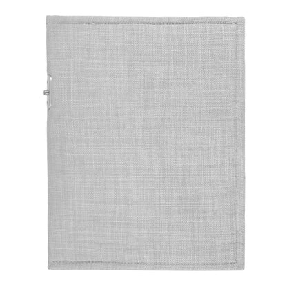 PoM Shield ORIGINAL Phone Faraday Cage in light gray fabric, front view showing smooth woven texture and side closure tab.