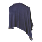 TRU47 Cotton Double Knit Blue Denim Short Poncho