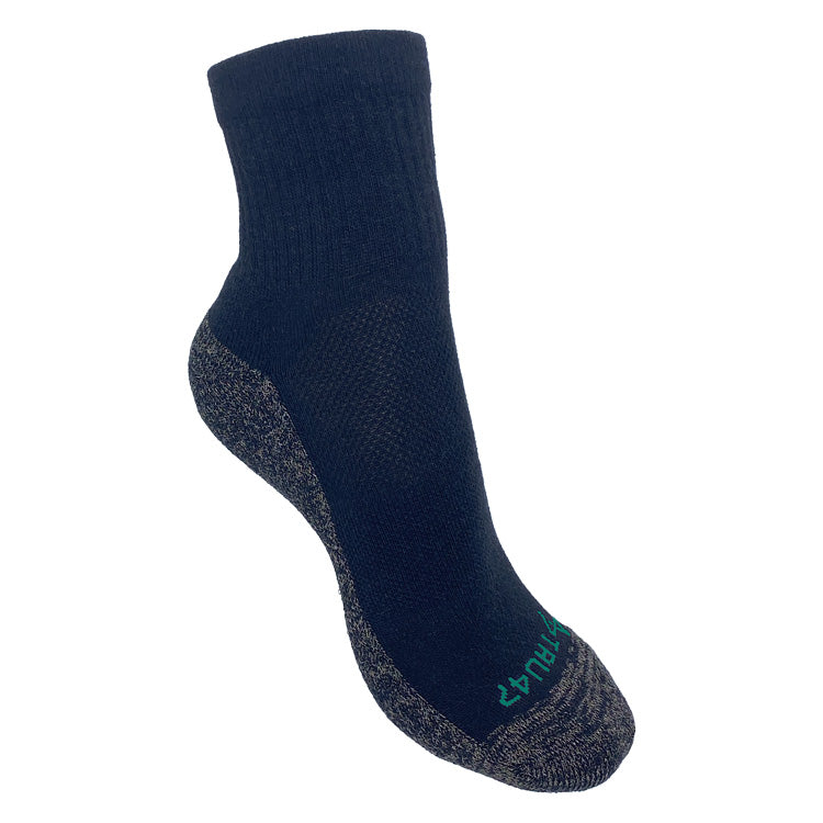 TRU47 Black Merino Wool Grounding Socks - Quarter Height