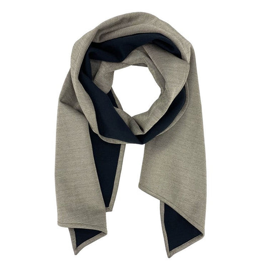 TRU47 Reversible Silver Cotton Double Knit Scarf