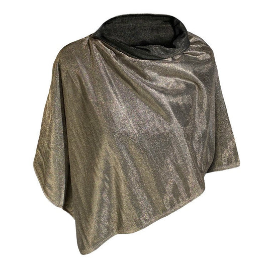 TRU47 Reversible Silver Mesh & Black Jersey Modal Poncho