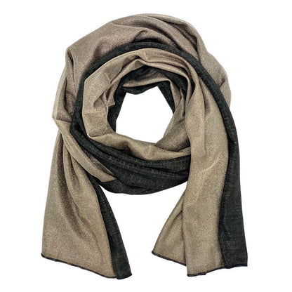 TRU47 Reversible Pure Silver Mesh & Black Jersey Long Scarf