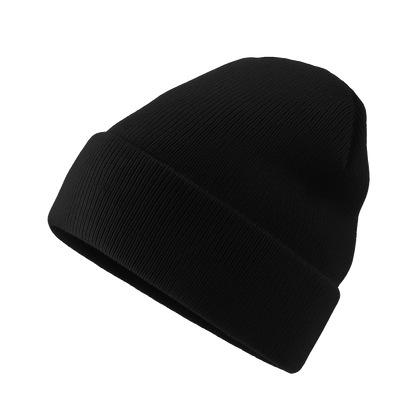 Black ribbed HAVN WaveStopper™ Beanie displayed at an angle against a white background.