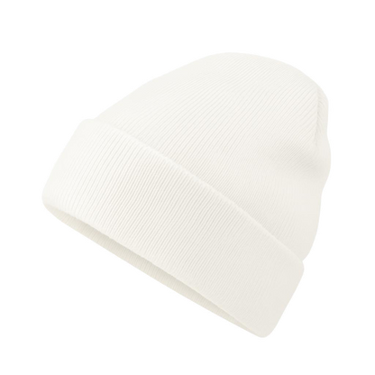 HAVN WaveStopper™ Beanie in cream, displayed at an angle showing the ribbed knit texture and rounded crown shape against a white background.