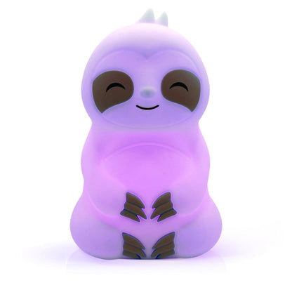 Purple Mindsight Breathing Buddha with closed eyes, smiling expression, and dark paw details on rounded body against white background.