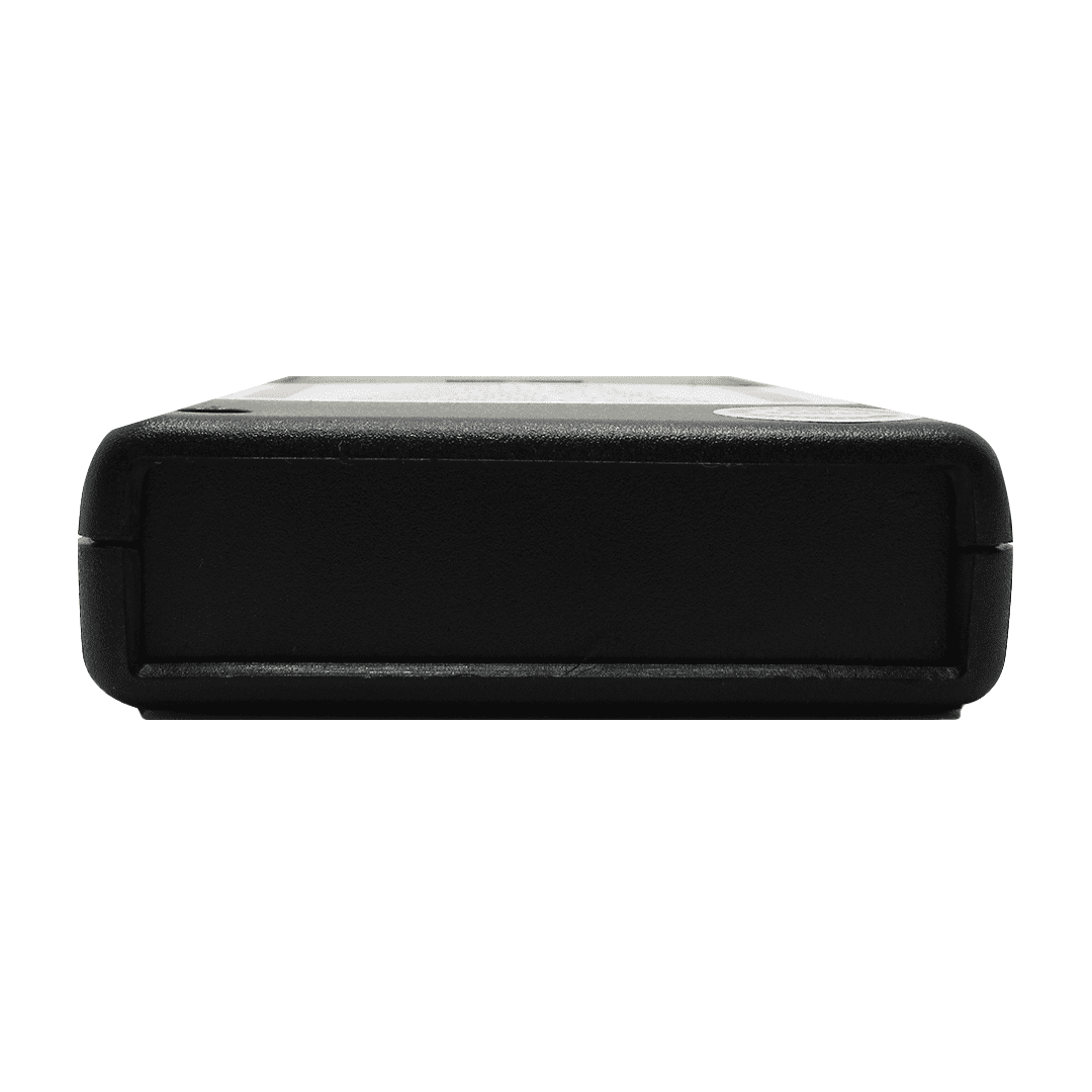 SLT Safe and Sound Classic III gun safe shown from side view, displaying black textured metal exterior and rounded edges.