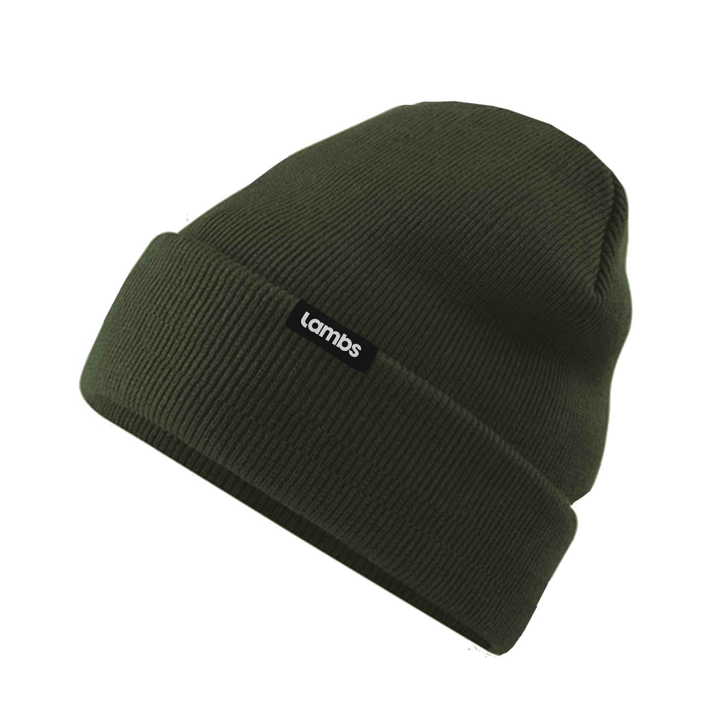 Olive green ribbed HAVN WaveStopper™ Beanie displayed against white background, showing front view with small black brand label.
