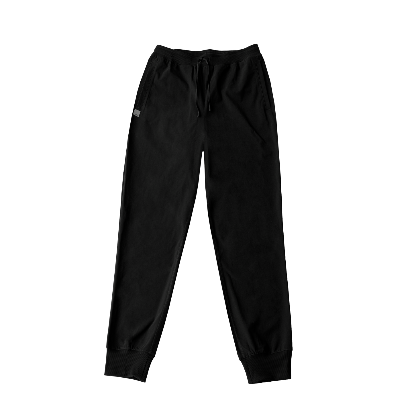 Black HAVN WaveStopper™ Joggers displayed flat against white background, showing full length view with drawstring waistband and ribbed ankle cuffs.