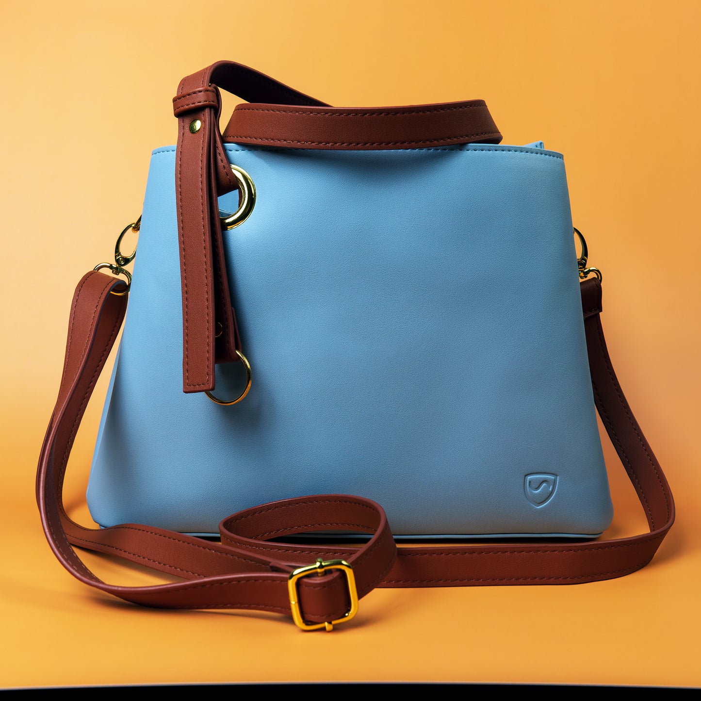 SYB Purse in blue color with yellow background | Block 99% of Harmful EMF Radiation from Your Phone