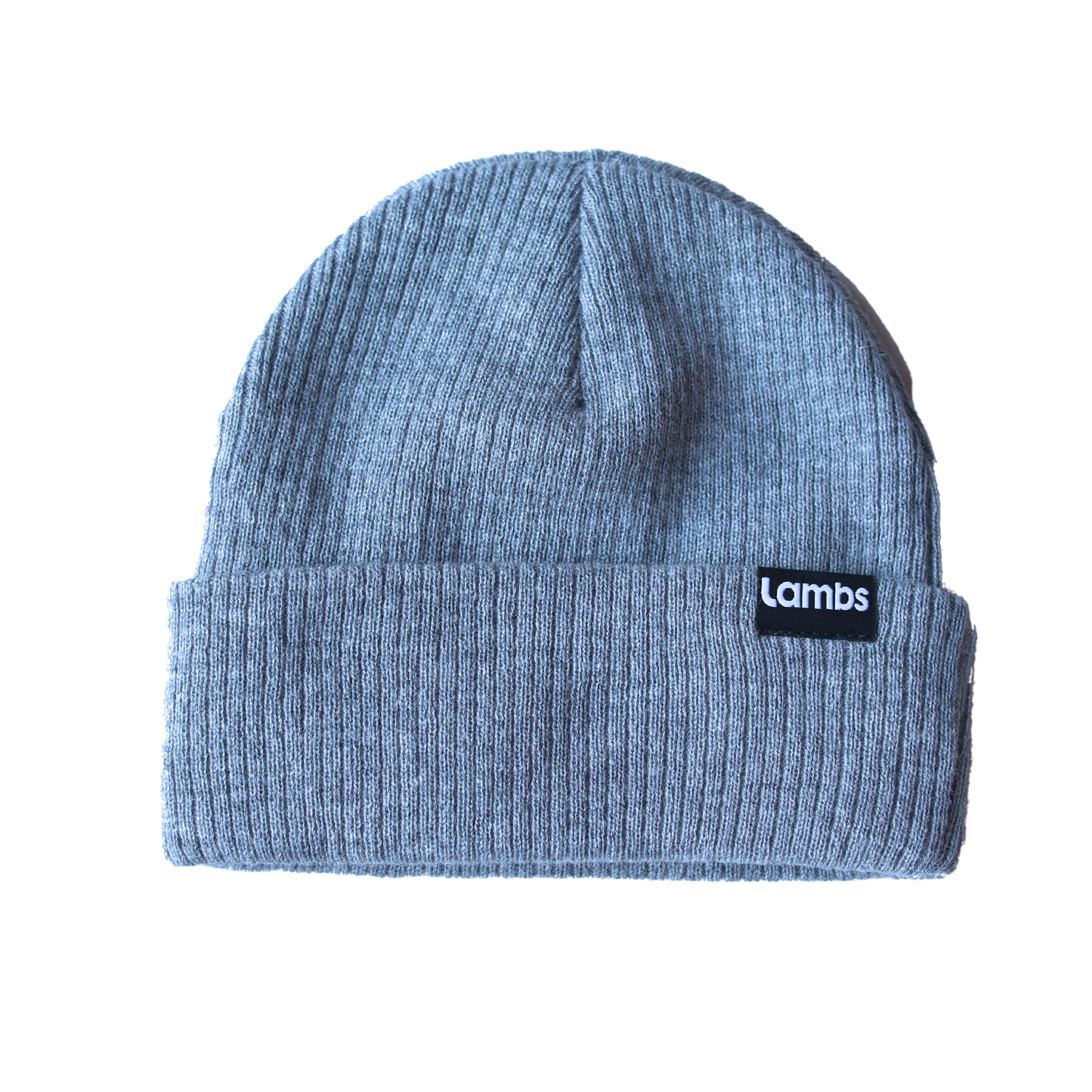 Blue ribbed HAVN WaveStopper™ Beanie with black logo patch, displayed flat against white background.