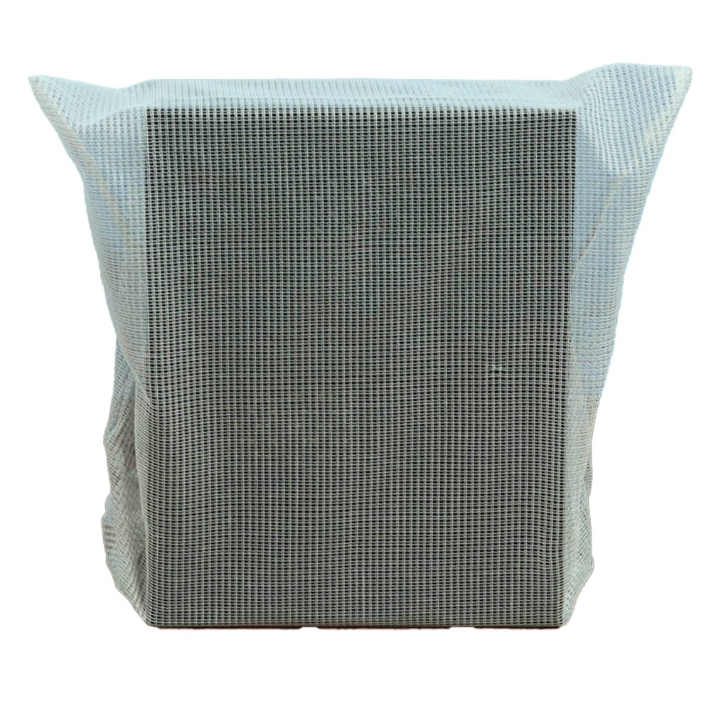 WiFi Signal Tamer faraday pouch displayed front view, showing light blue mesh exterior with dark metal grid interior lining.